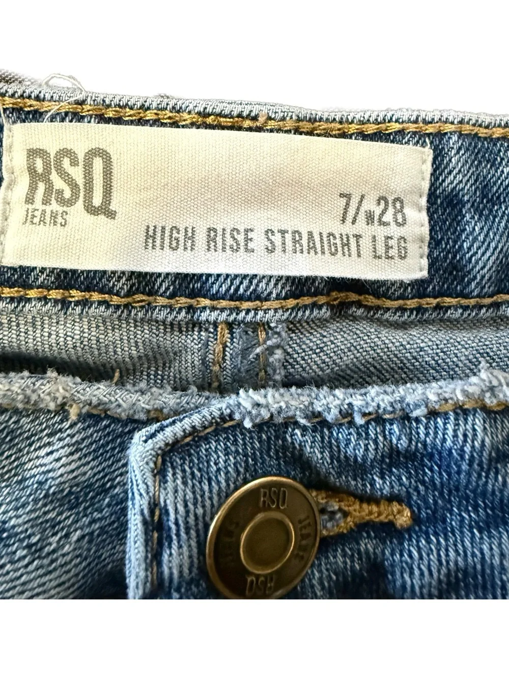 RSQ Light Blue High-Rise Straight Leg Jeans Size 7 / w28 - Picture 9 of 10